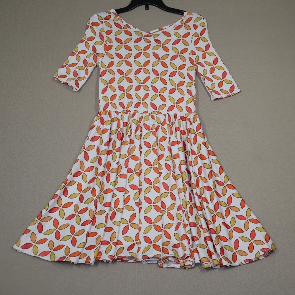 Dot Dot Smile Girls Ballerina Style Dress - Orange Multi - Size 8/10